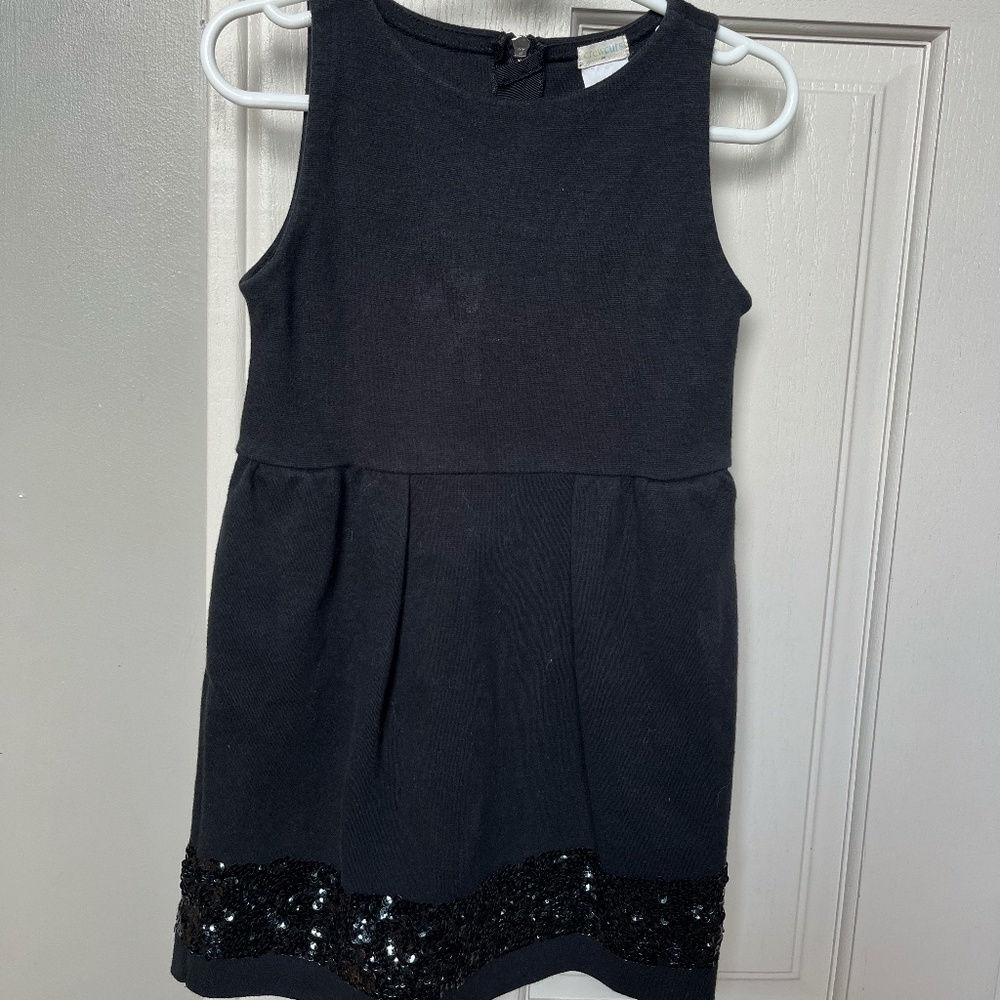 Crew Cuts girls black sleeveless sequin dress size 4